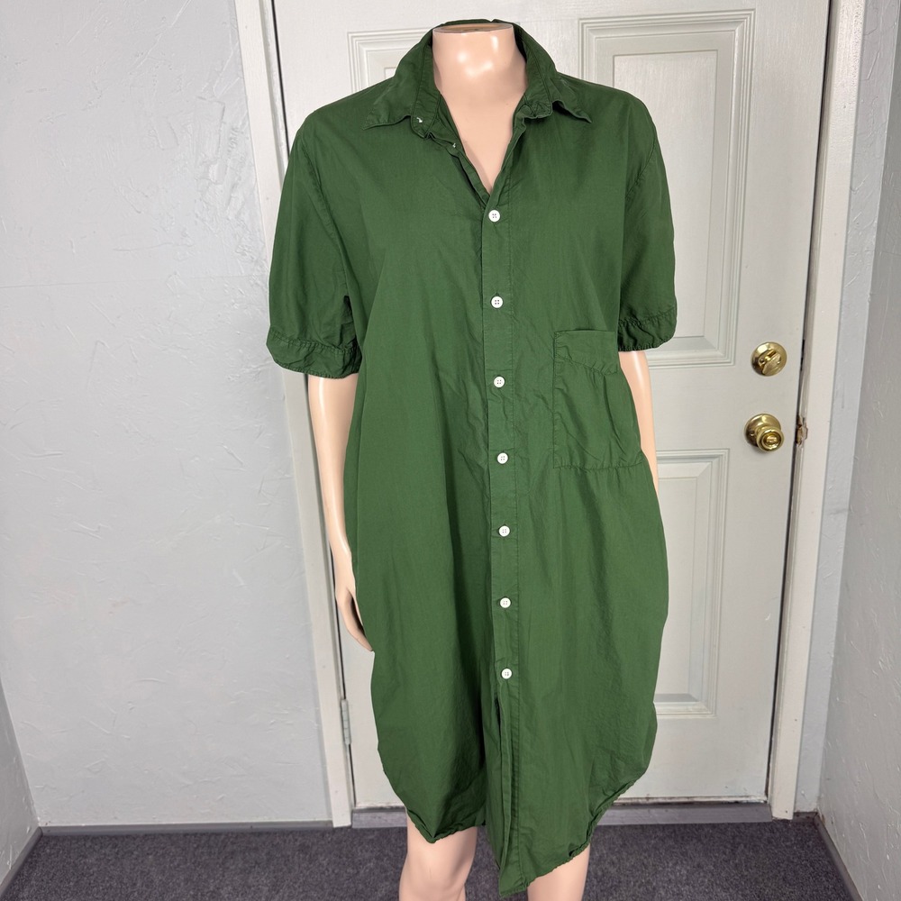 Hope Stockholm Women's Shirt Dress 36 Small Cotton Button Collared Pockets BB23